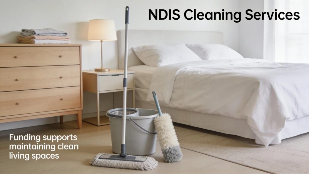 Well-maintained bedroom illustrating NDIS cleaning service funding options